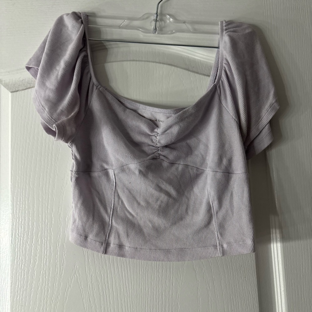 American Eagle Outfitters Light Purple Crop Top